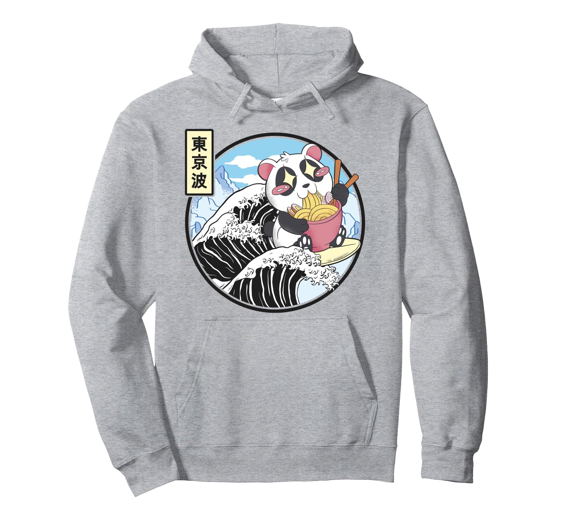 Panda Bear Ramen Japanese Wave Hoodie - Novelty Apparel Men Women - T-Shirt, Sweatshirt, Hoodie