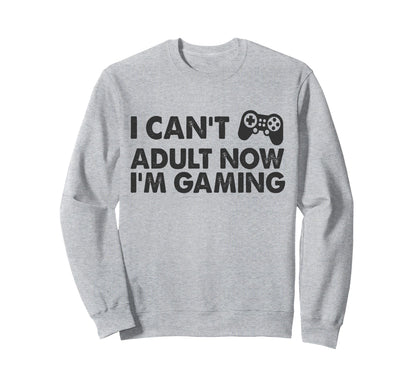 I Cant Now Im Gaming Mom Pun Sweatshirt - Minimalist Print for Adults - T-Shirt, Sweatshirt, Hoodie
