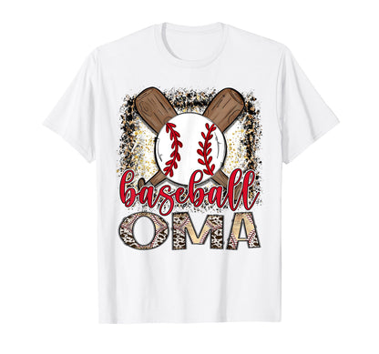 Baseball Oma Leopard Proud Ball Oma T-Shirt - Novelty Apparel Men Women - T-Shirt, Sweatshirt, Hoodie