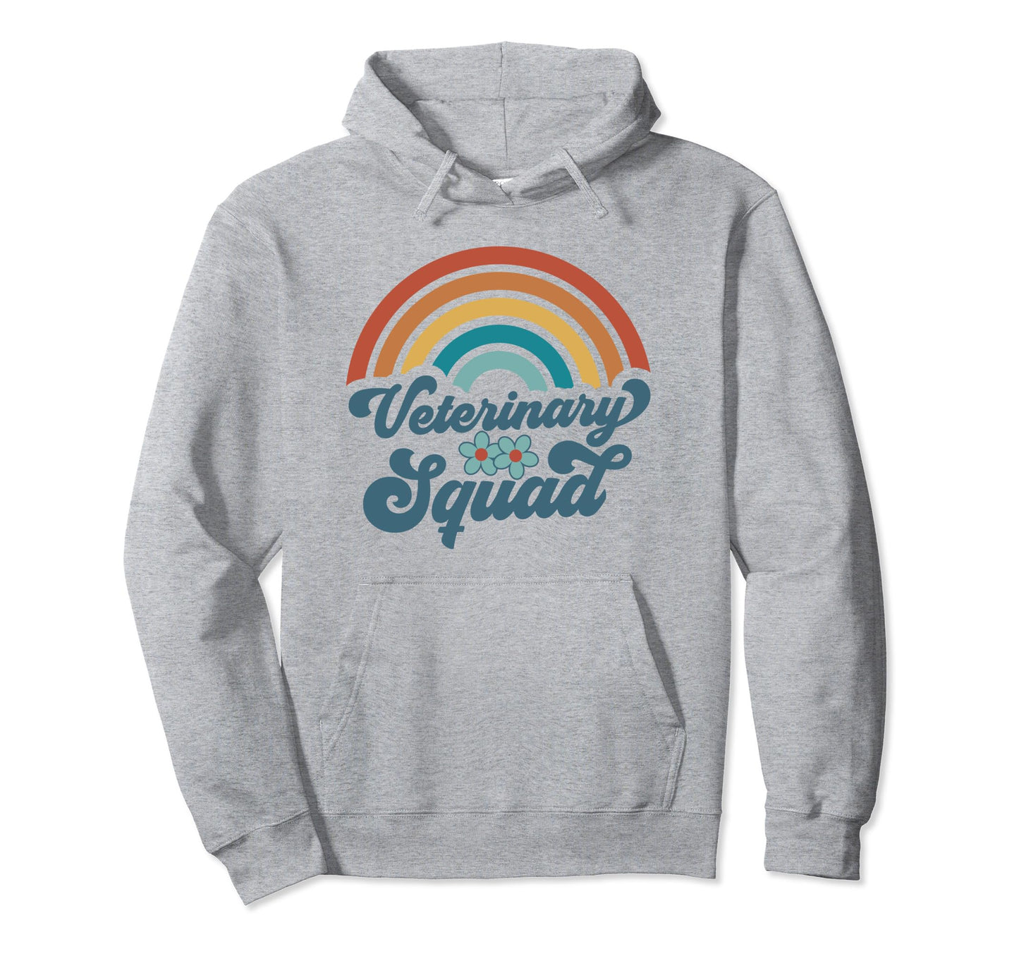 Veterinary Squad Groovy Rainbow Hoodie - Novelty Apparel Men Women - T-Shirt, Sweatshirt, Hoodie
