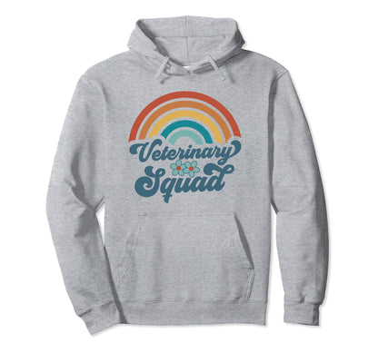 Veterinary Squad Groovy Rainbow Hoodie - Novelty Apparel Men Women - T-Shirt, Sweatshirt, Hoodie