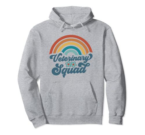 Veterinary Squad Groovy Rainbow Hoodie - Novelty Apparel Men Women - T-Shirt, Sweatshirt, Hoodie