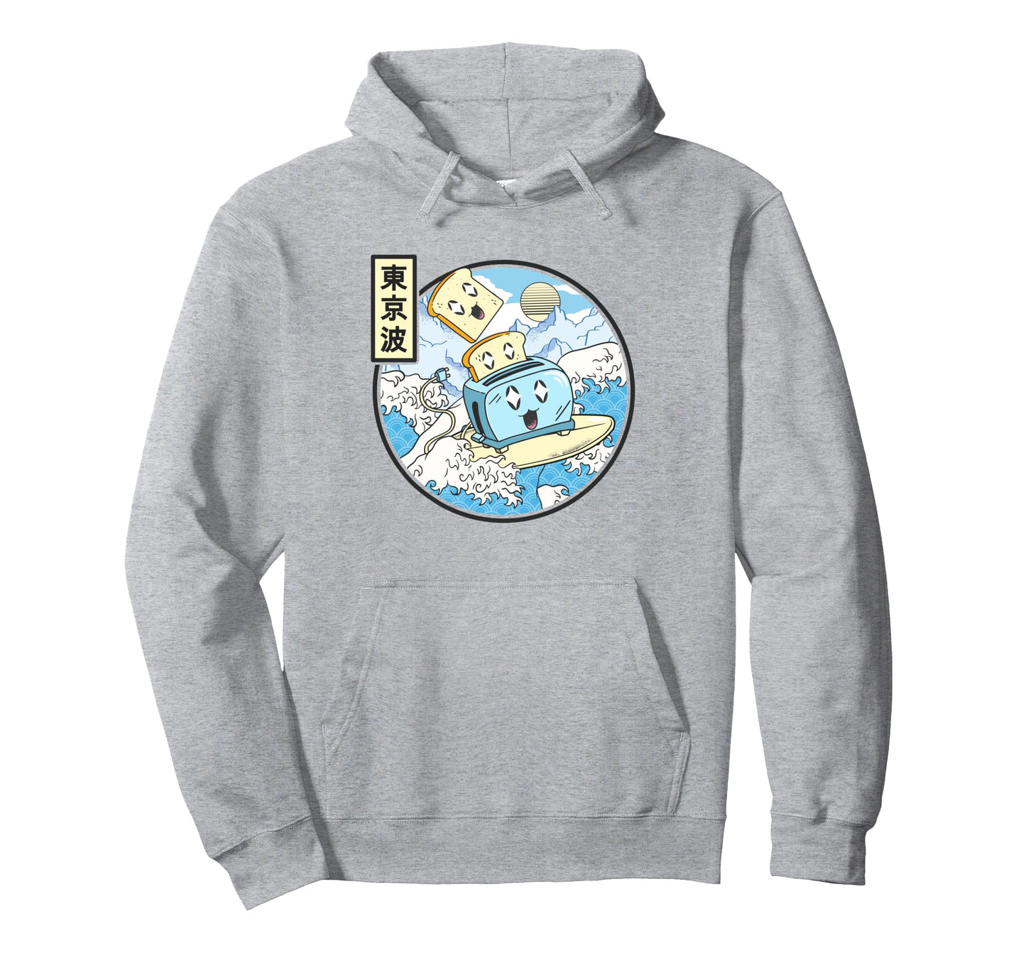 Surfing Toaster Japan Waves Kawaii Hoodie - Novelty Apparel Men Women - T-Shirt, Sweatshirt, Hoodie
