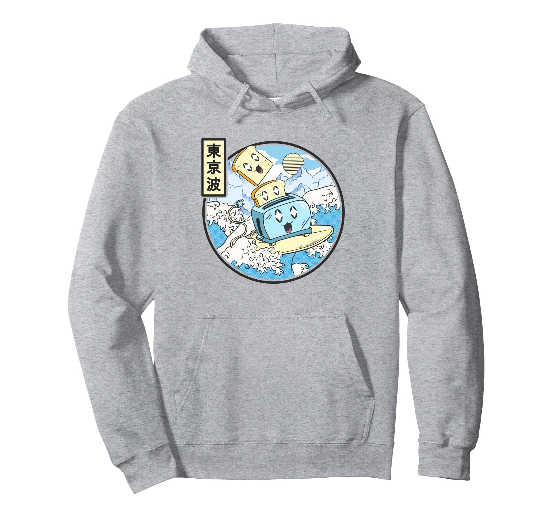 Surfing Toaster Japan Waves Kawaii Hoodie - Novelty Apparel Men Women - T-Shirt, Sweatshirt, Hoodie