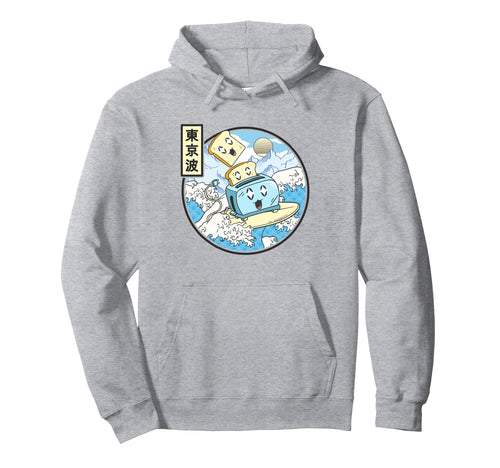 Surfing Toaster Japan Waves Kawaii Hoodie - Novelty Apparel Men Women - T-Shirt, Sweatshirt, Hoodie