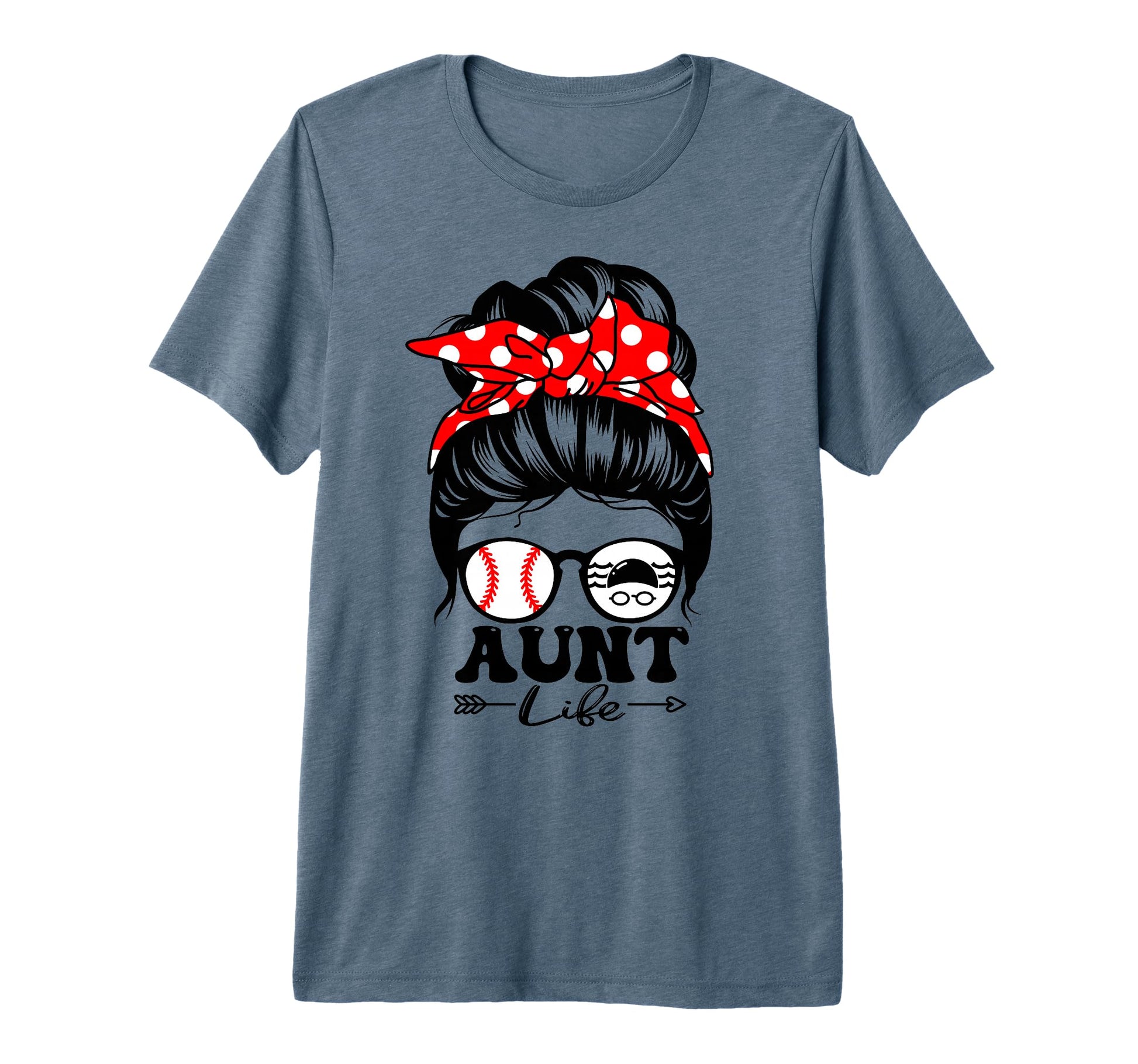 Aunt Life Messy Bun Hair Funny T-Shirt - Fun Novelty Design for Adults - T-Shirt, Sweatshirt, Hoodie