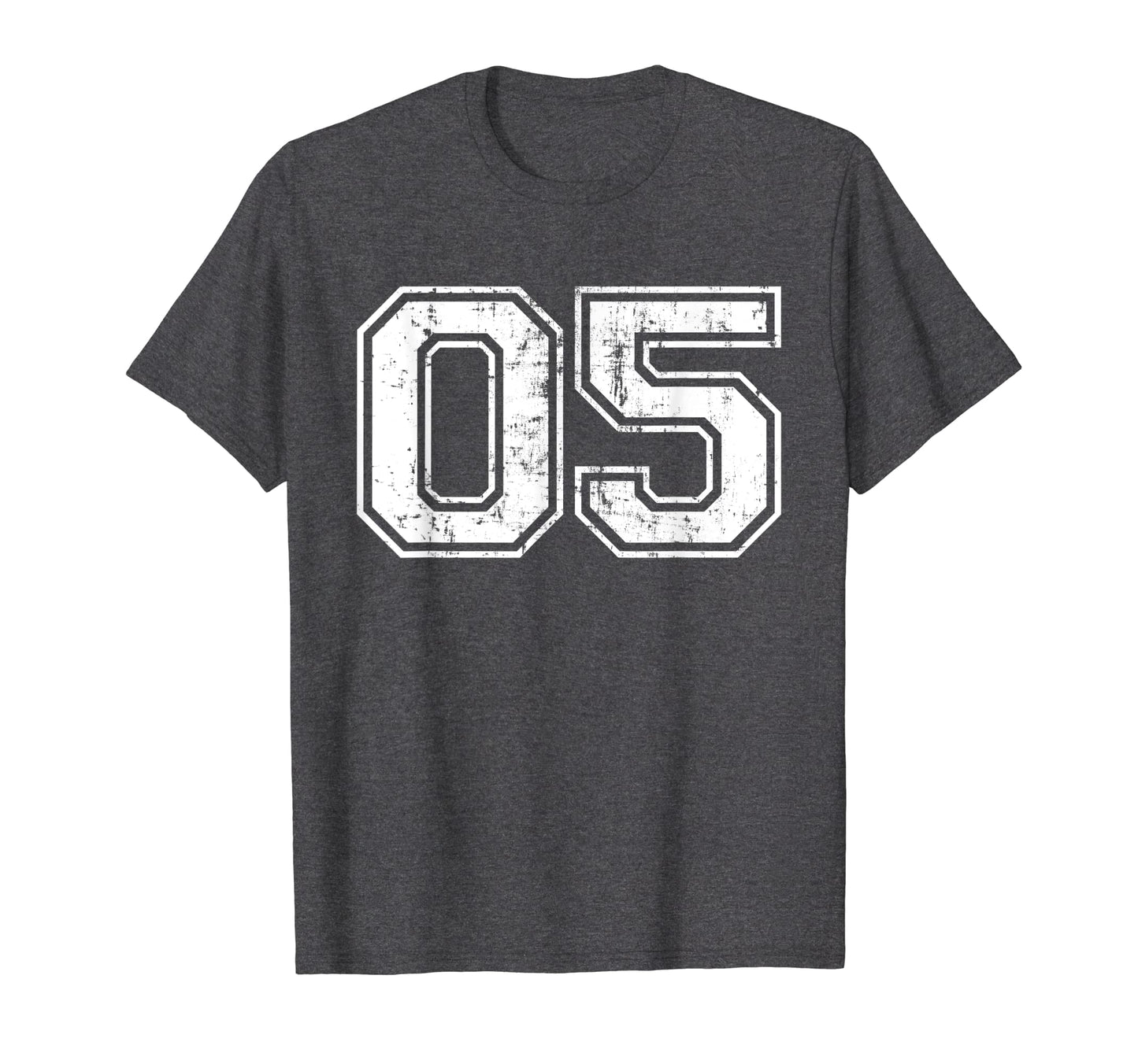 Number 05 Varsity Distressed Sports T-Shirt - Fun Novelty Design Men Women - T-Shirt, Sweatshirt, Hoodie