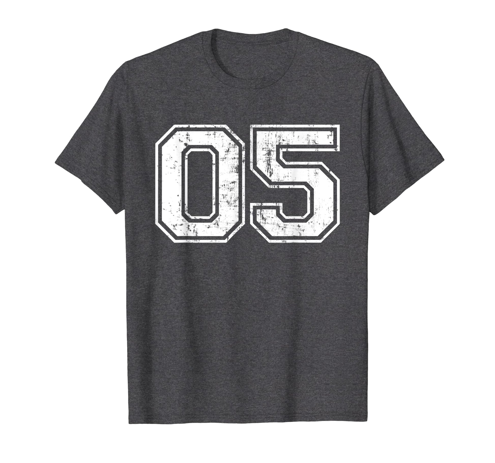 Number 05 Varsity Distressed Sports T-Shirt - Fun Novelty Design Men Women - T-Shirt, Sweatshirt, Hoodie