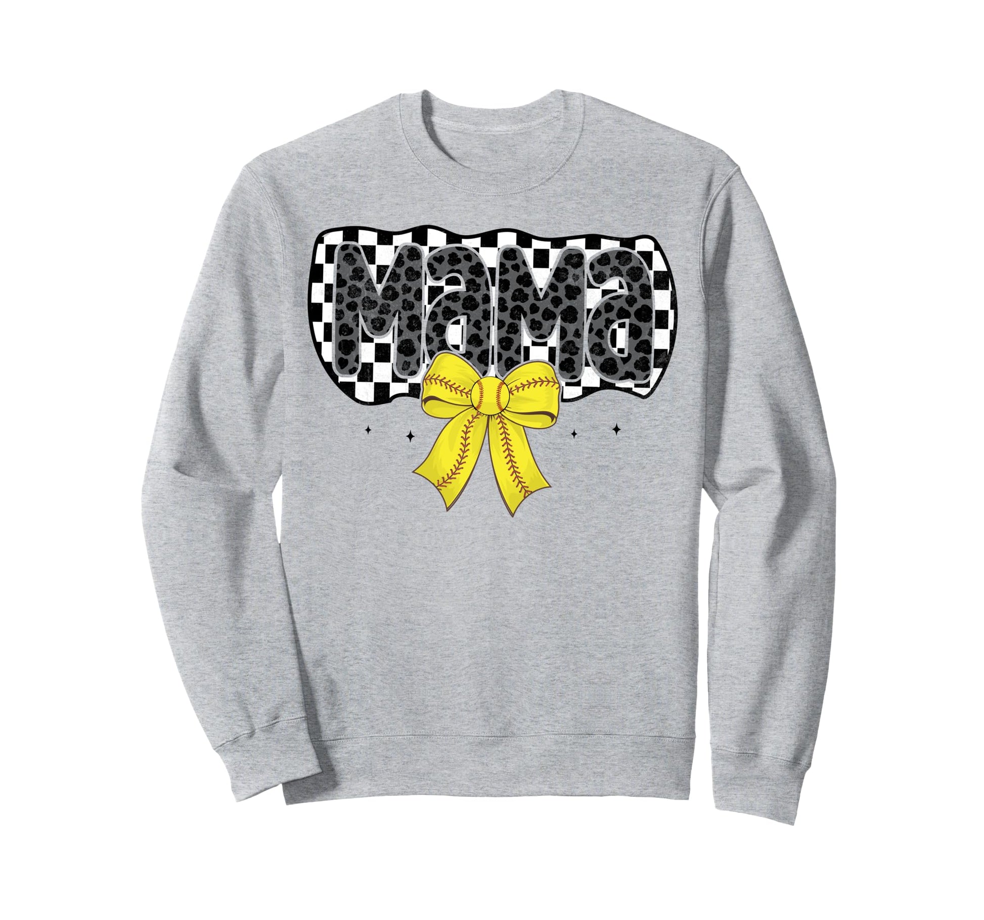 Softball Checkered Mama Coquette Sweatshirt - Streetwear Style for Adults - T-Shirt, Sweatshirt, Hoodie