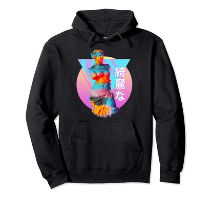 Venus Statue Glitch Art Vaporwave 80S Hoodie - Novelty Apparel for Adults - T-Shirt, Sweatshirt, Hoodie
