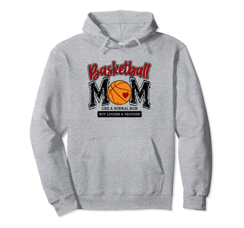 Basketball Mama Red Game Day Basket Mom Hoodie - Unique Graphic Unisex - T-Shirt, Sweatshirt, Hoodie