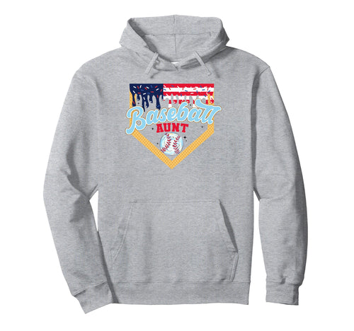 Baseball Aunt Ice Cream Drip American Hoodie - Unique Graphic Men Women - T-Shirt, Sweatshirt, Hoodie