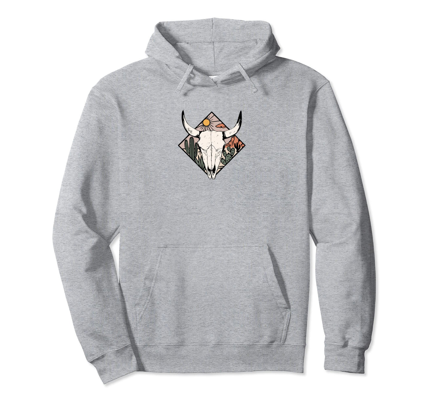 Boho Cow Head Hoodie - Minimalist Print Men Women - T-Shirt, Sweatshirt, Hoodie