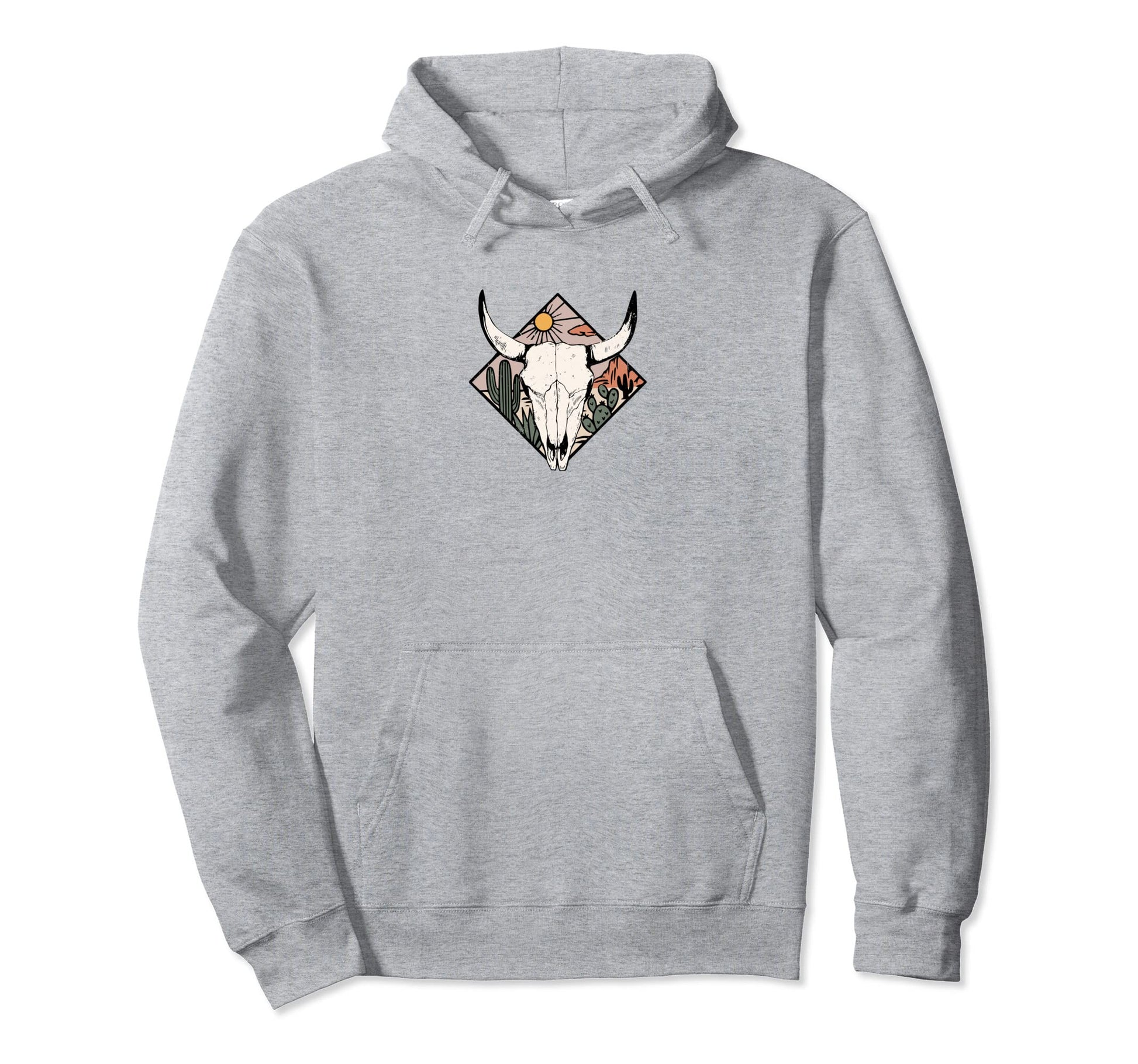 Boho Cow Head Hoodie - Minimalist Print Men Women - T-Shirt, Sweatshirt, Hoodie