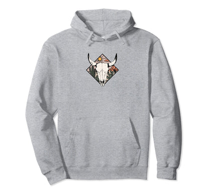 Boho Cow Head Hoodie - Minimalist Print Men Women - T-Shirt, Sweatshirt, Hoodie