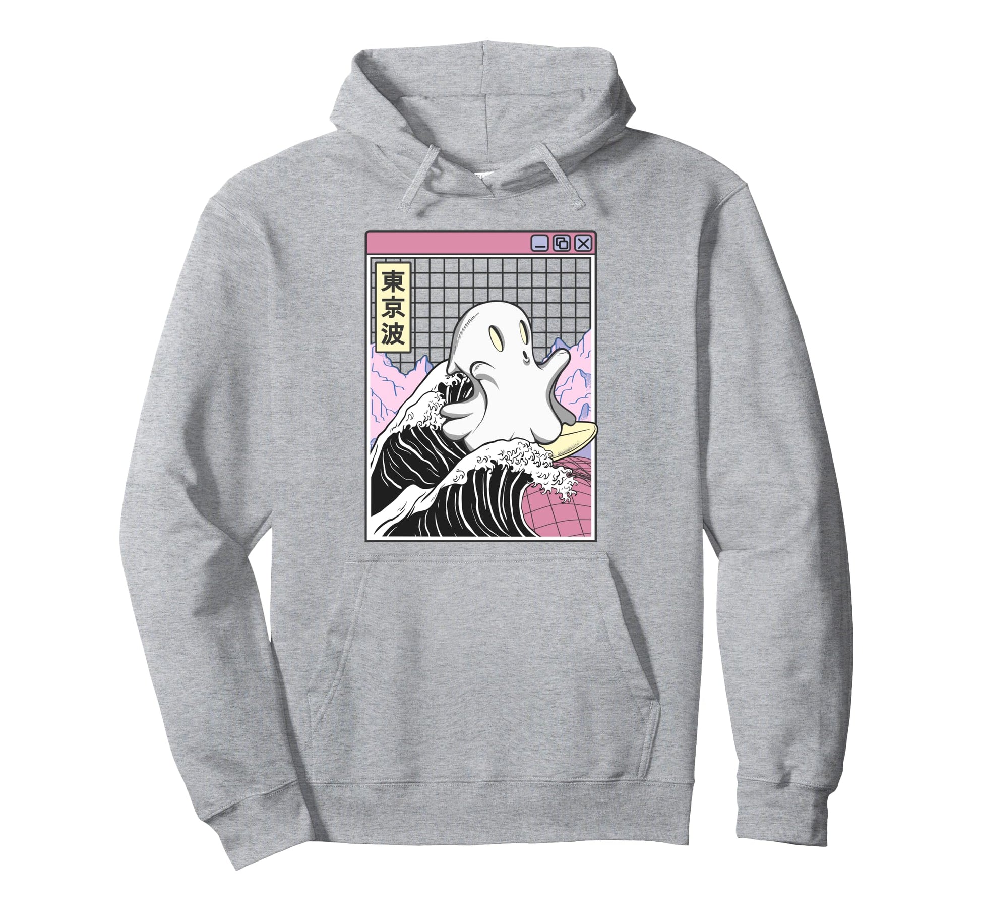 Surfing Ghost Japan Kanagawa Wave Hoodie - Casual Everyday Wear Unisex - T-Shirt, Sweatshirt, Hoodie