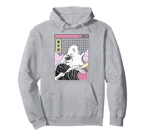 Surfing Ghost Japan Kanagawa Wave Hoodie - Casual Everyday Wear Unisex - T-Shirt, Sweatshirt, Hoodie