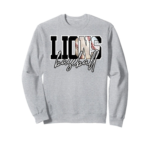 Lions Baseball Mom Sports Game Day Sweatshirt - Minimalist Print Men Women - T-Shirt, Sweatshirt, Hoodie