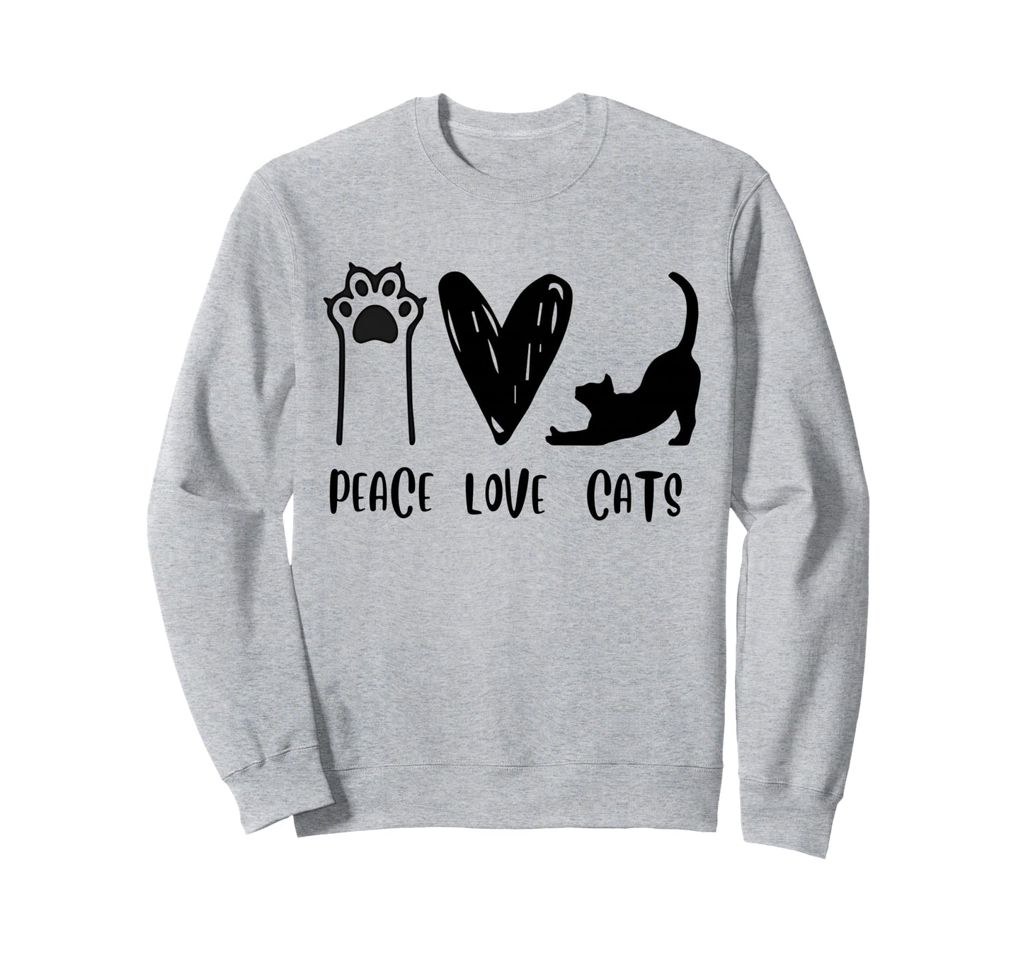 Peace Sign Cats Love Peace Day Cat Sweatshirt - Trendy Graphic Men Women - T-Shirt, Sweatshirt, Hoodie