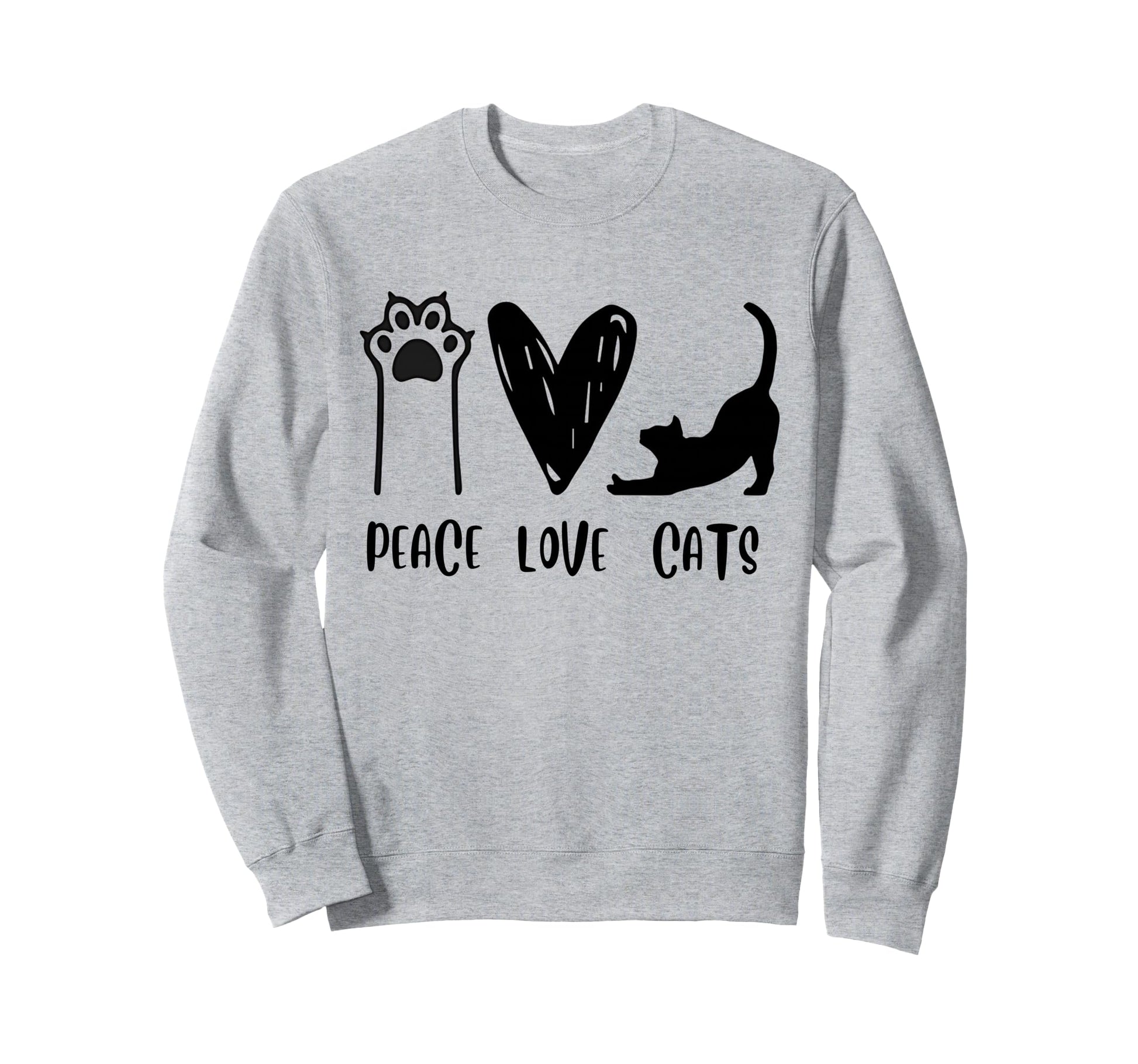 Peace Sign Cats Love Peace Day Cat Sweatshirt - Trendy Graphic Men Women - T-Shirt, Sweatshirt, Hoodie