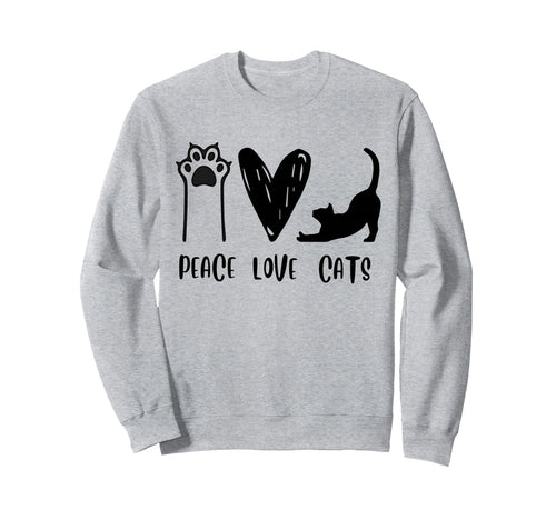 Peace Sign Cats Love Peace Day Cat Sweatshirt - Trendy Graphic Men Women - T-Shirt, Sweatshirt, Hoodie