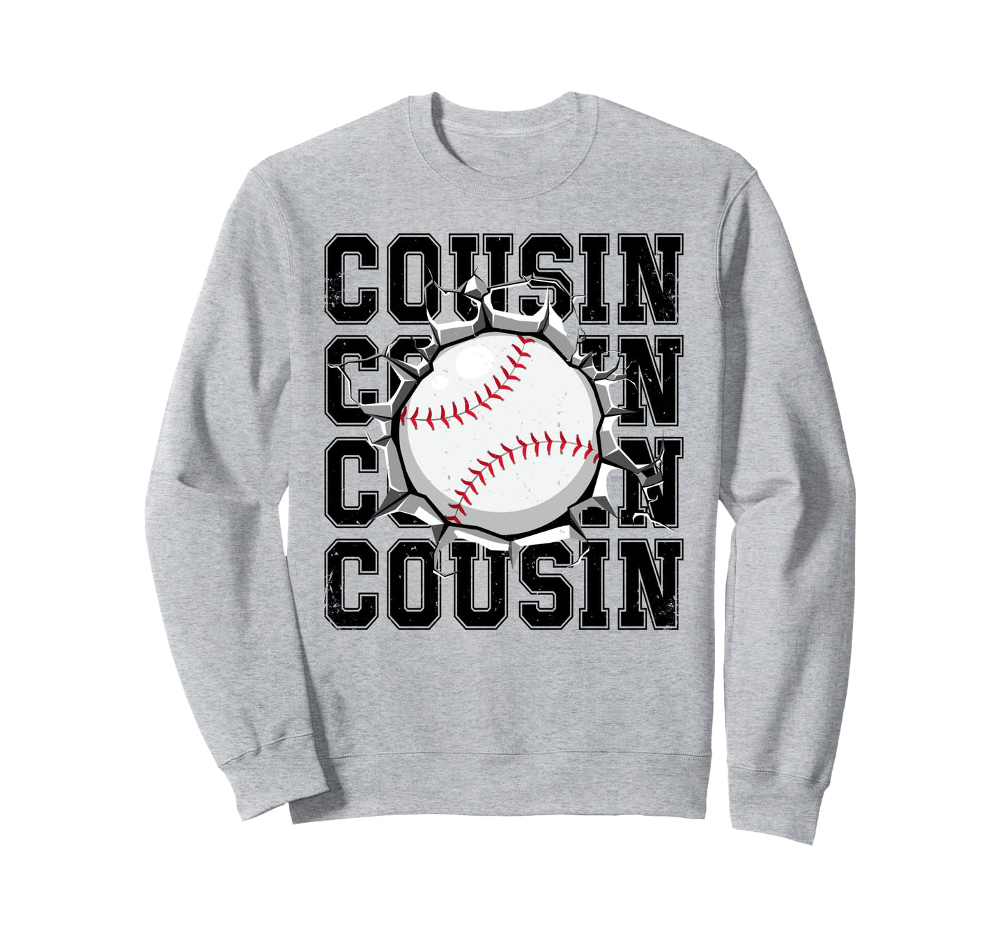 Baseball Cousin Cracked Wall Sweatshirt - Aesthetic Graphic for Adults - T-Shirt, Sweatshirt, Hoodie