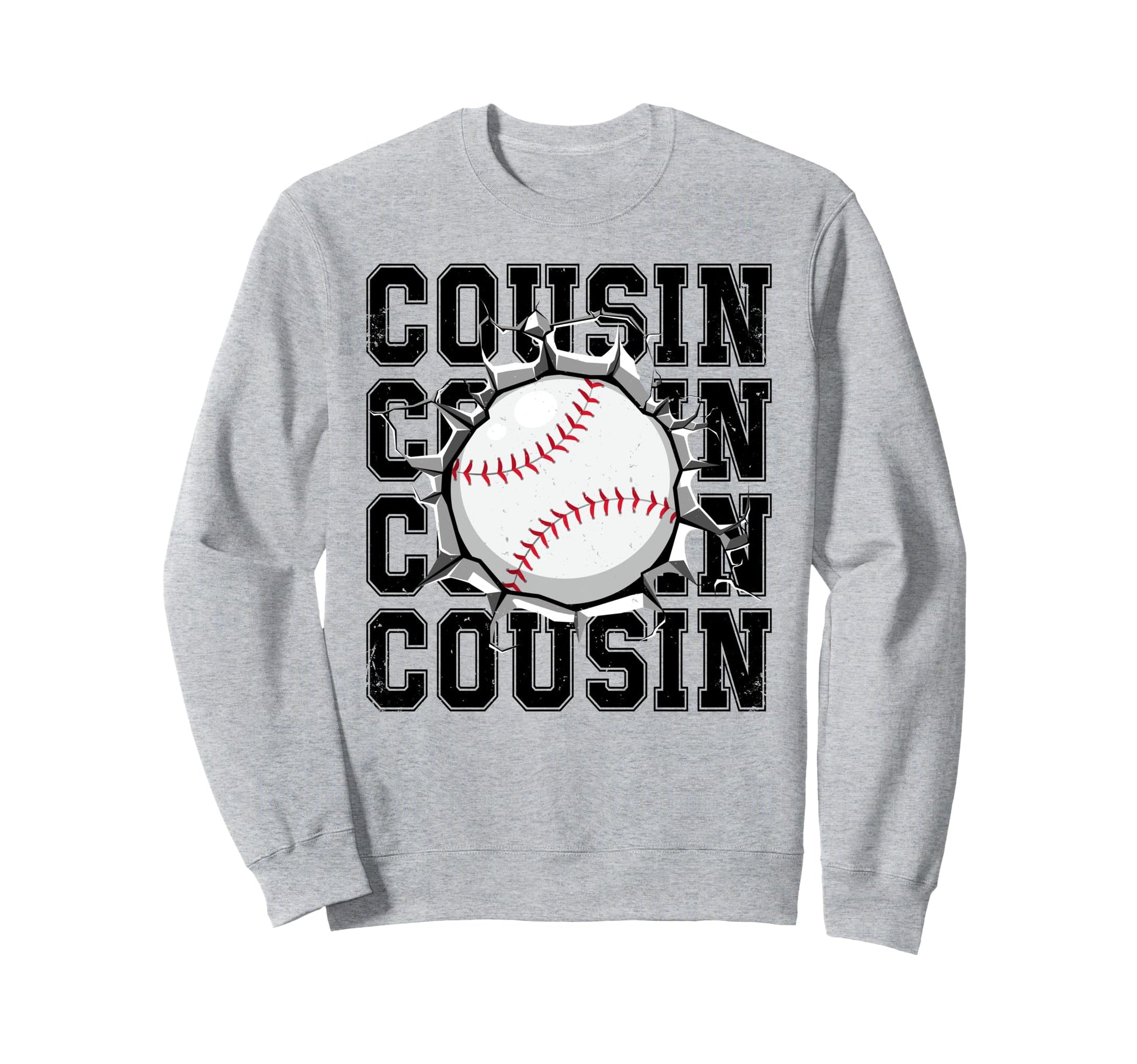 Baseball Cousin Cracked Wall Sweatshirt - Aesthetic Graphic for Adults - T-Shirt, Sweatshirt, Hoodie