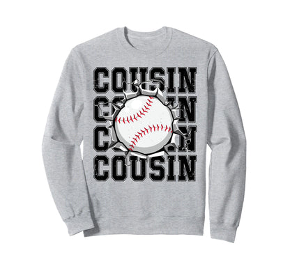 Baseball Cousin Cracked Wall Sweatshirt - Aesthetic Graphic for Adults - T-Shirt, Sweatshirt, Hoodie