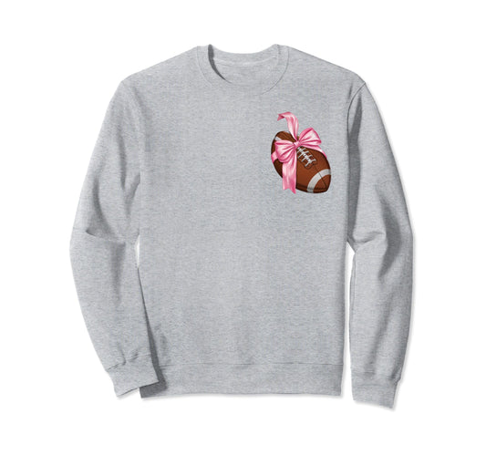 Womens Moms Coquette Bow Football Sweatshirt - Trendy Graphic for Adults - T-Shirt, Sweatshirt, Hoodie