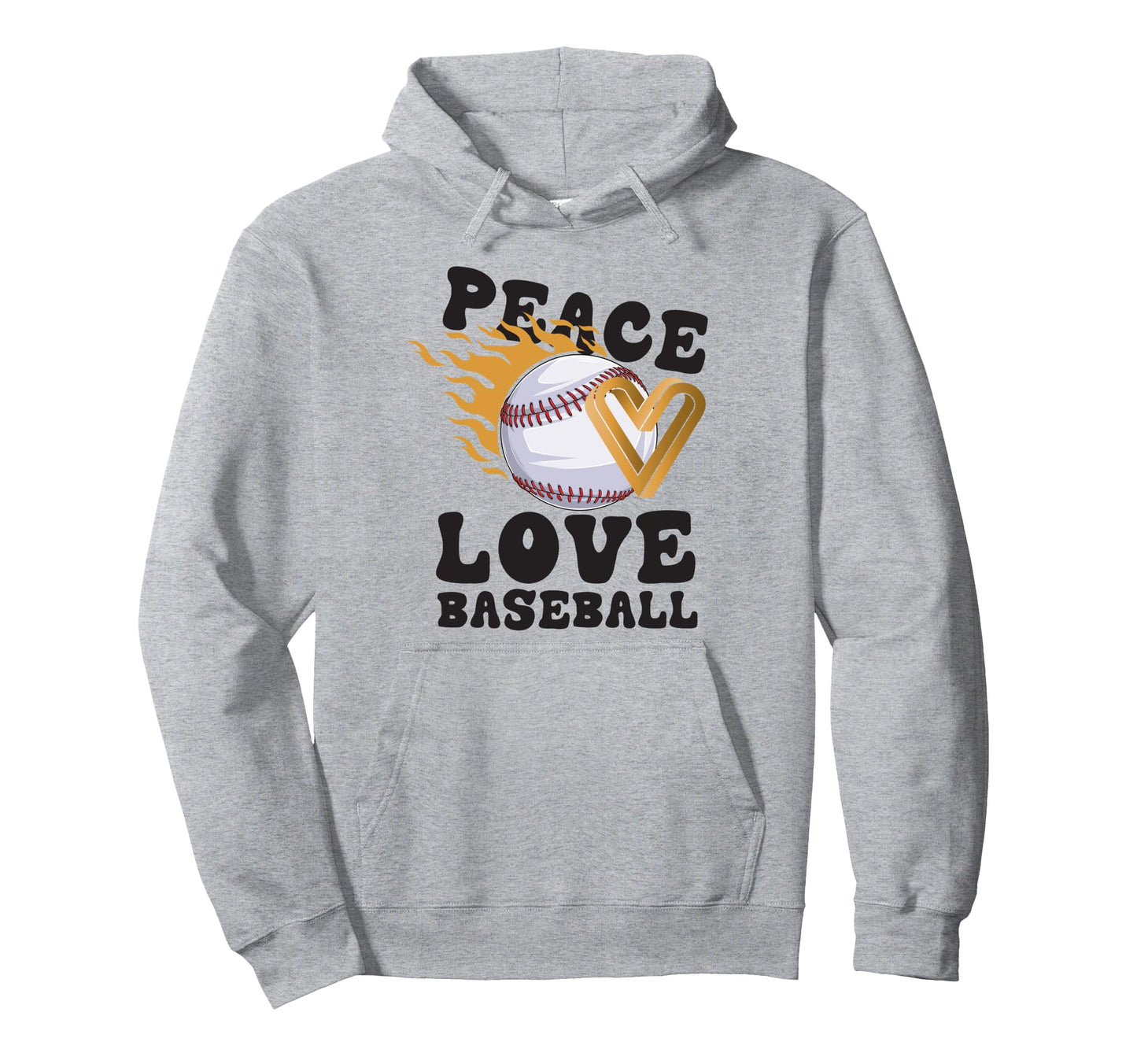 Peace Love Baseball Hoodie - Minimalist Print Men Women - T-Shirt, Sweatshirt, Hoodie