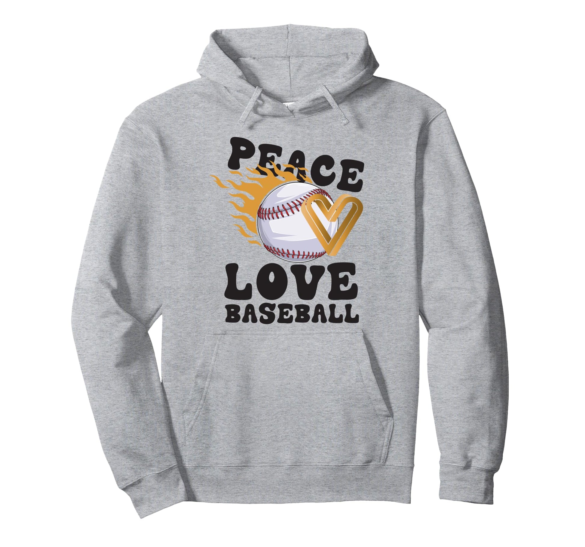 Peace Love Baseball Hoodie - Minimalist Print Men Women - T-Shirt, Sweatshirt, Hoodie