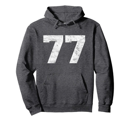 Lucky Number 77 Birthday Sports Player Hoodie - Unique Graphic Men Women - T-Shirt, Sweatshirt, Hoodie