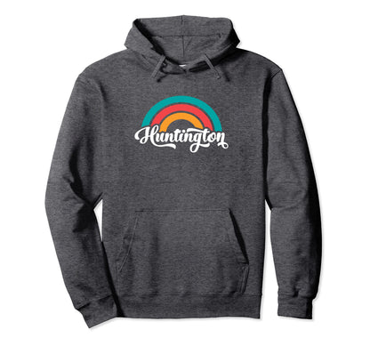 Huntington Wv Script Rainbow Hoodie - Streetwear Style Unisex - T-Shirt, Sweatshirt, Hoodie