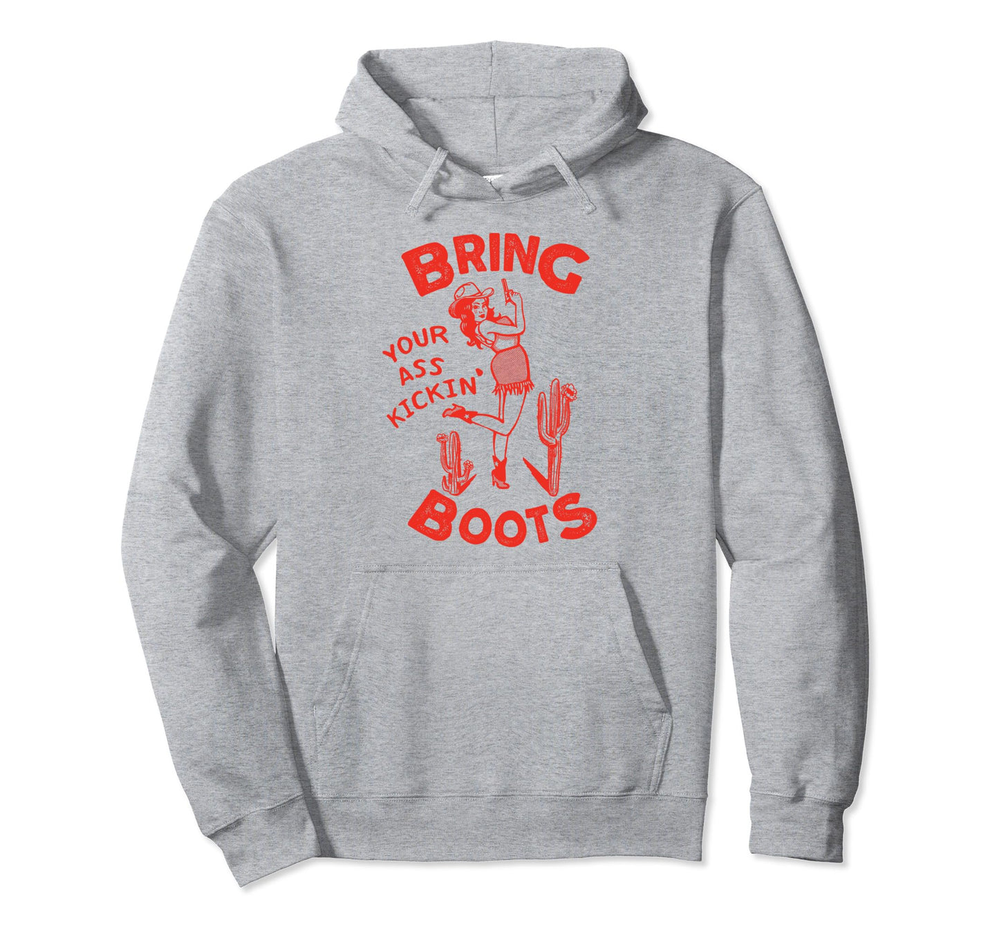 Kick Ass Womens Cowgirl Chic Trendy Boho Hoodie - Unique Graphic Men Women - T-Shirt, Sweatshirt, Hoodie