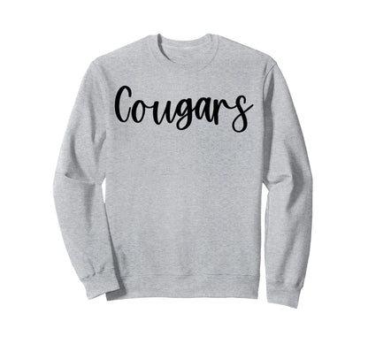 Cougars School Spirit Team Mascot Sweatshirt - Streetwear Style Unisex - T-Shirt, Sweatshirt, Hoodie
