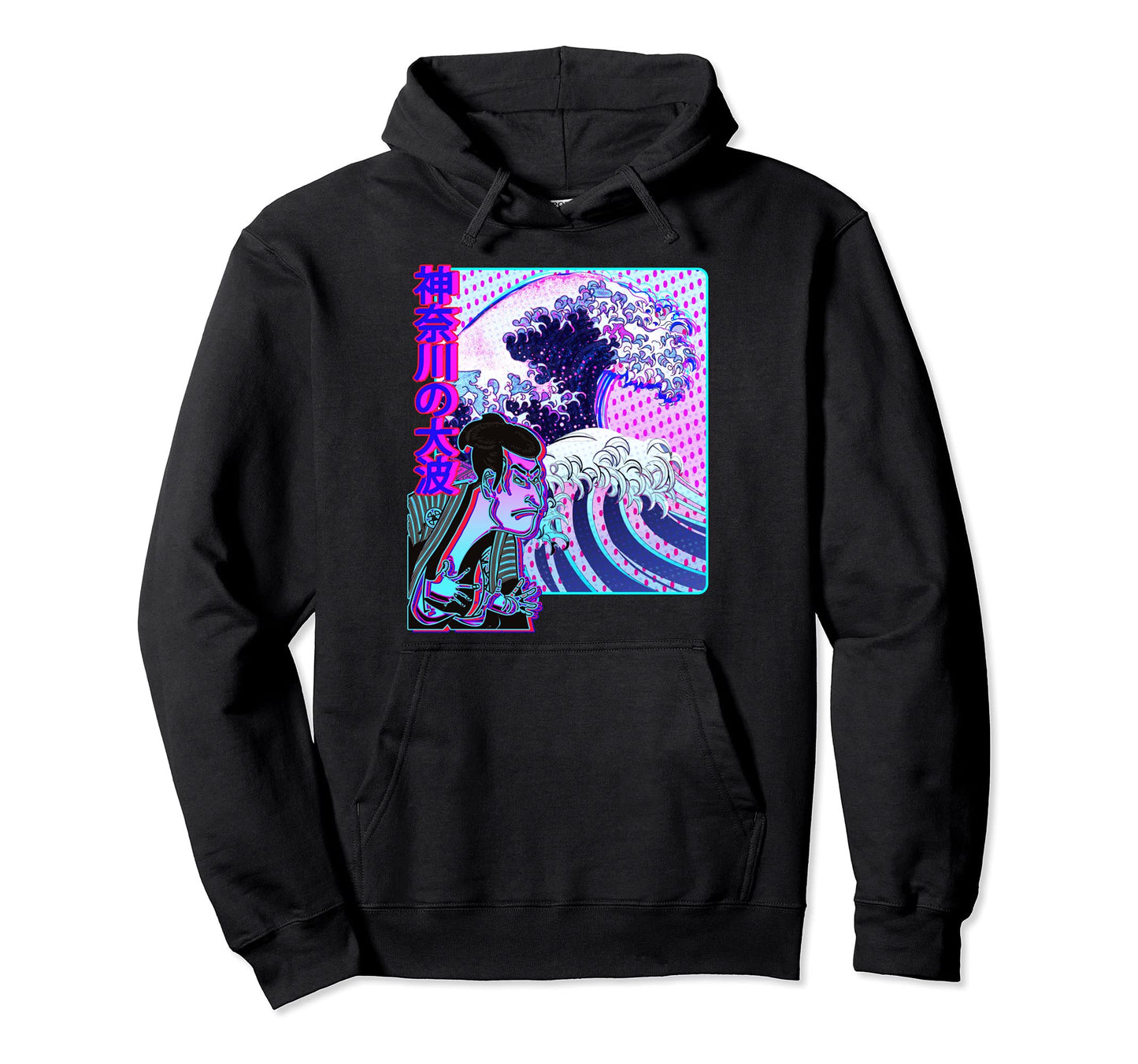 Samurai W Great Japan Wave Kanagawa Hoodie - Streetwear Style for Adults - T-Shirt, Sweatshirt, Hoodie