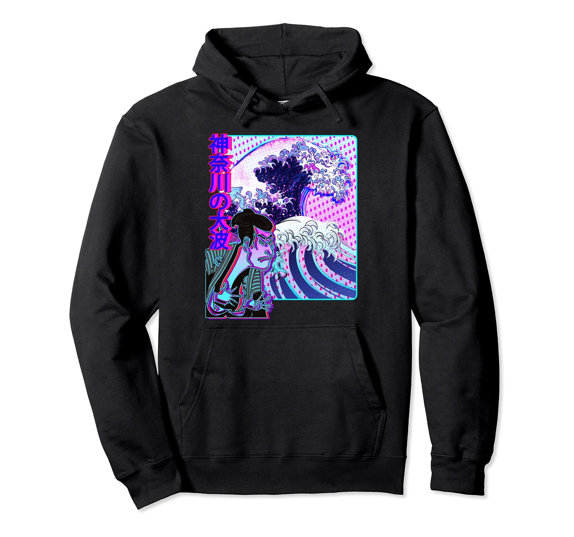 Samurai W Great Japan Wave Kanagawa Hoodie - Streetwear Style for Adults - T-Shirt, Sweatshirt, Hoodie