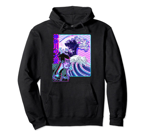 Samurai W Great Japan Wave Kanagawa Hoodie - Streetwear Style for Adults - T-Shirt, Sweatshirt, Hoodie