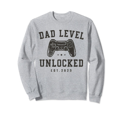 Dad Level Unlocked 2023 New Dad To Be Sweatshirt - Minimalist Print Unisex - T-Shirt, Sweatshirt, Hoodie