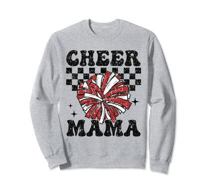 Cheer Mama Checkered Cheerleader Sweatshirt - Minimalist Print Men Women - T-Shirt, Sweatshirt, Hoodie