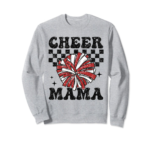 Cheer Mama Checkered Cheerleader Sweatshirt - Minimalist Print Men Women - T-Shirt, Sweatshirt, Hoodie