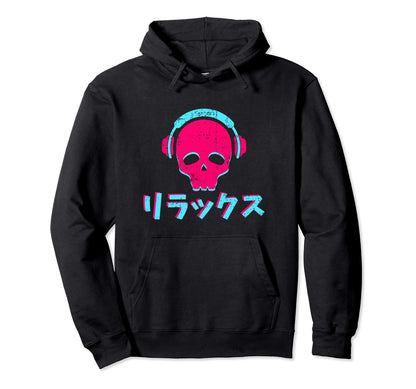 Vaporwave Aesthetic Skull Lover Gift Hoodie - Graphic Print Unisex - T-Shirt, Sweatshirt, Hoodie