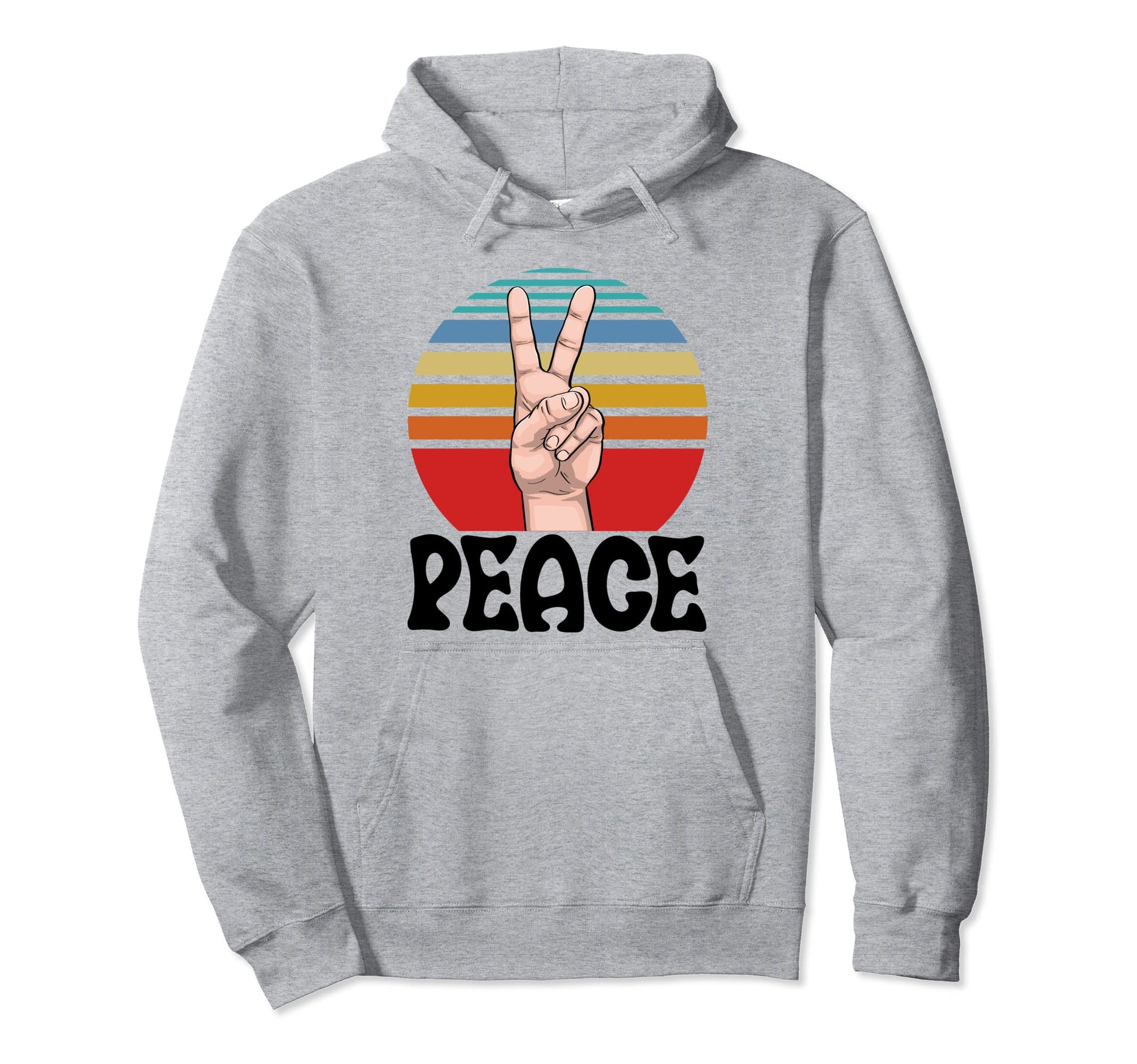 Peace Love Finger Funny Hand Peace Love Hoodie - Aesthetic Graphic Unisex - T-Shirt, Sweatshirt, Hoodie
