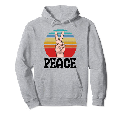 Peace Love Finger Funny Hand Peace Love Hoodie - Aesthetic Graphic Unisex - T-Shirt, Sweatshirt, Hoodie
