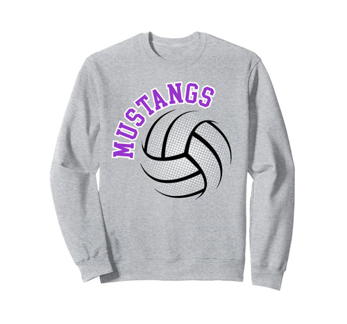 Mustangs Volleyball Mom Game Day Sweatshirt - Casual Everyday Wear Unisex - T-Shirt, Sweatshirt, Hoodie