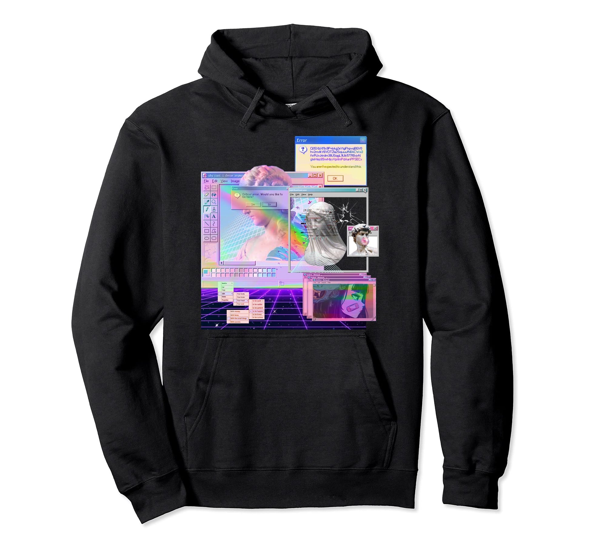Vaporwave Aesthetic Pc Trippy Art Hoodie - Aesthetic Graphic for Adults - T-Shirt, Sweatshirt, Hoodie
