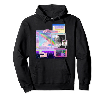 Vaporwave Aesthetic Pc Trippy Art Hoodie - Aesthetic Graphic for Adults - T-Shirt, Sweatshirt, Hoodie