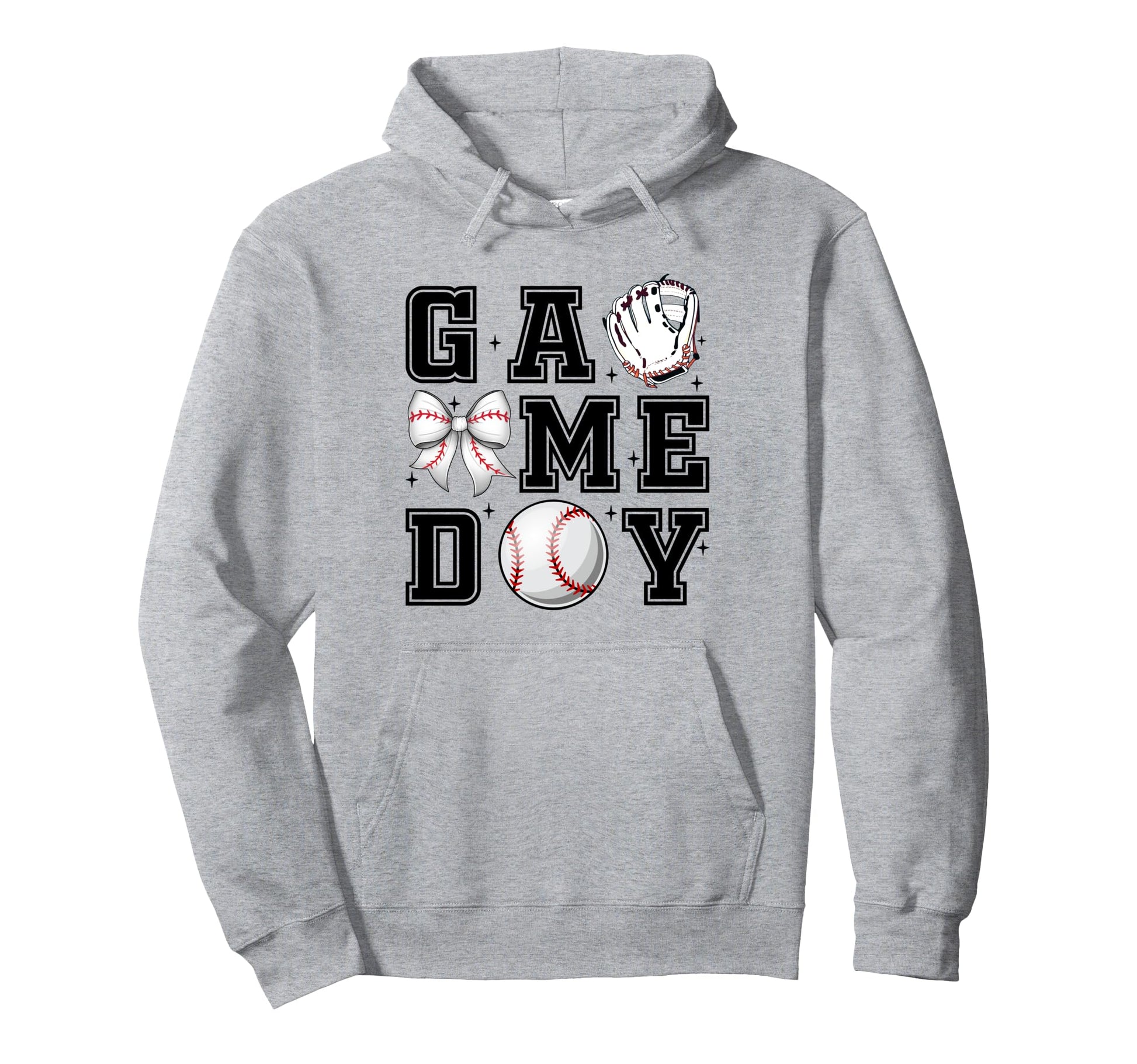 Baseball Coquette Bow Gameday Cheer Mom Hoodie - Trendy Graphic for Adults - T-Shirt, Sweatshirt, Hoodie