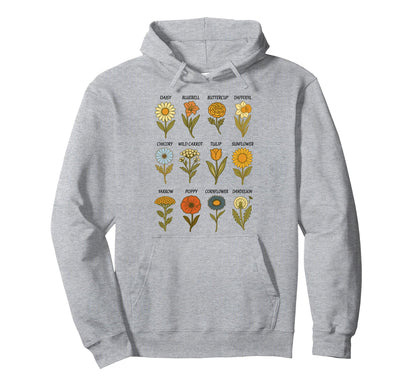 Floral Wildflower Boho Summer Flower Hoodie - Streetwear Style Unisex - T-Shirt, Sweatshirt, Hoodie