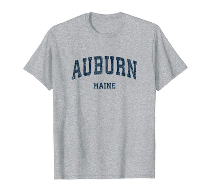 Auburn Maine Me Varsity Sports Navy T-Shirt - Unique Graphic for Adults - T-Shirt, Sweatshirt, Hoodie